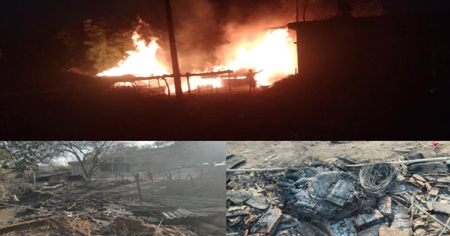 पलभर में 4 बकरा-बकरी, 10 मुर्गियां आग में जिंदा जले, मेहनत की कमाई और आशियाना सब कुछ जलकर राख