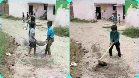 किताबों की जगह स्कूल में मासूमों से कराई जा रही थी मजदूरी, Video Viral होते ही मचा हड़कंप