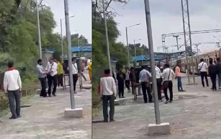 गुना में बगैर टिकिट पकड़ाए यात्री को से टीटीई ने कॉलर पकड़कर घसीटा, की मारपीट